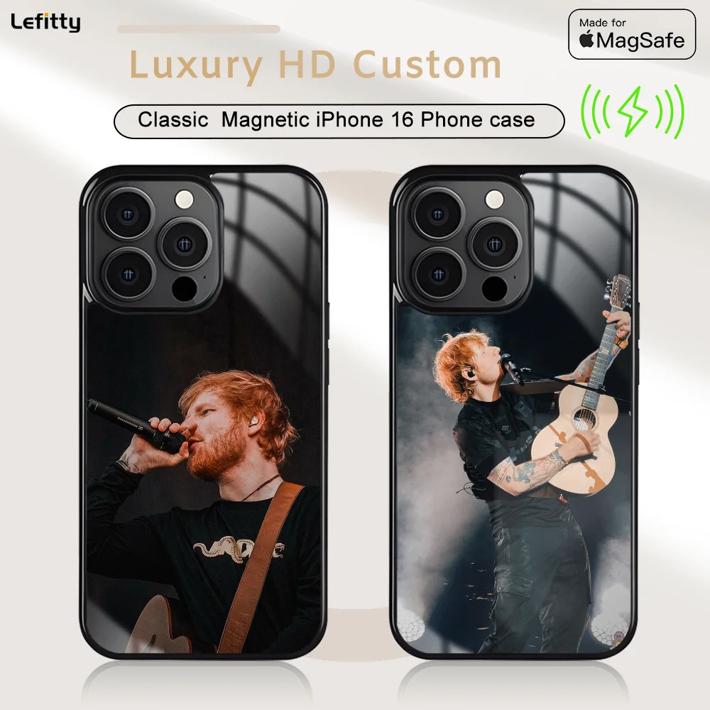

Black Ed S-Sheeran Phone Case For iPhone 16 15 14 13 12 11 Pro Max Plus Mini Magnetic Magsafe Wireless Charging Cover