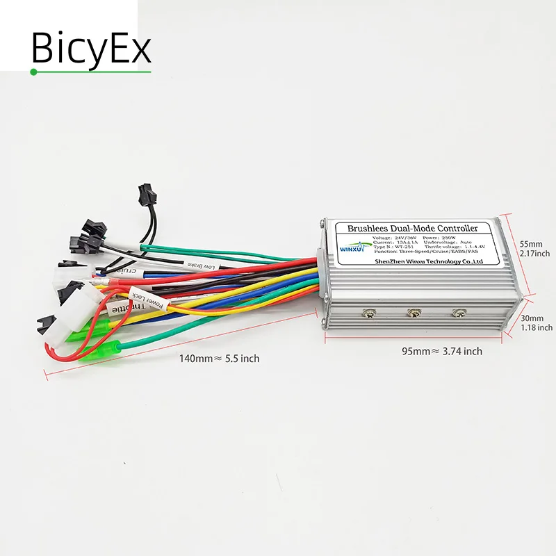 24V 36V 48V 250W 350W Brushless Motor Drive Universal Dual Mode Controller for Electric Scooter Bicycle Ebike Repair Conversion