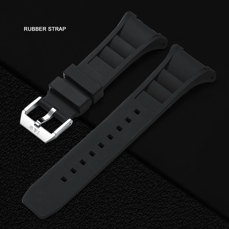 I&W Men Automatic Watch Luxury 43*51mm Tonneau Mechanical Wristwatch 50m Waterproof Luminous Hollow Out Dial Zircon Bezel