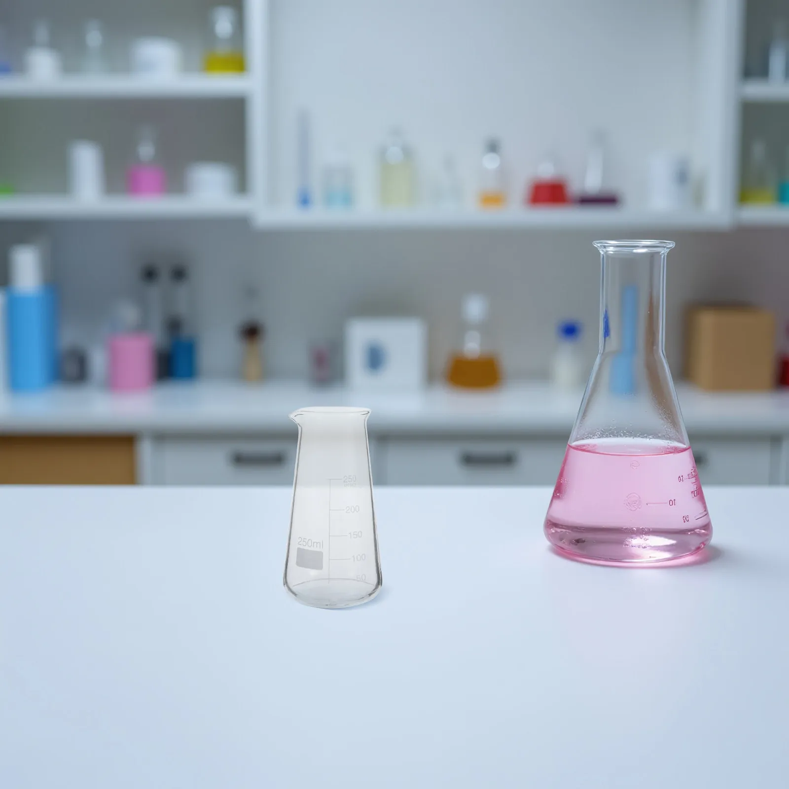 Frasco Cónico de Boca Ancha de Borosilicato de 250 ml, Frasco de Laboratorio de Química, Vaso Erlenmeyer de Vidrio, Recipiente de Medición para Ciencias