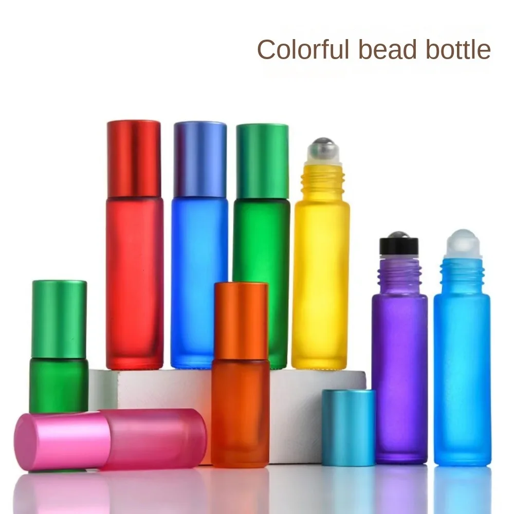 Neue Glas Bunte Abgabe Flaschen Roller Mini Ätherische Öle Flasche Tragbare Reise Kit Roller Ball Leere Flasche