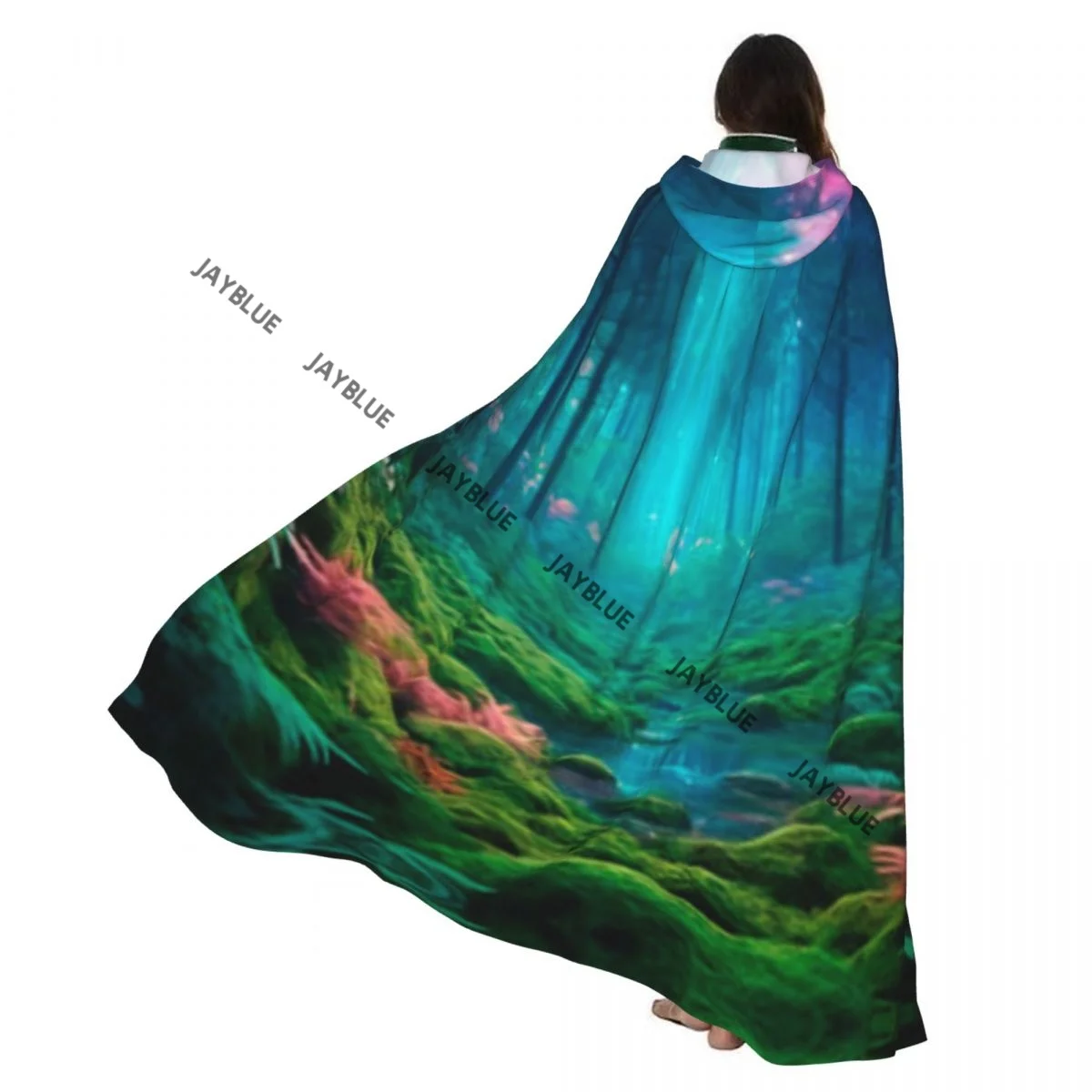 

Long Cape Cloak Landscape With Forest Hooded Cloak Coat Autumn Hoodies