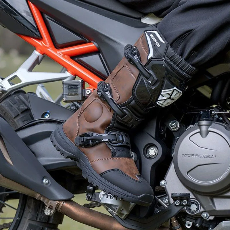 

Waterproof Motocross Boots Professional Protective Motorcycle Boots Non-slip Racing Off-road Shoes Wear-resistant All Seasons