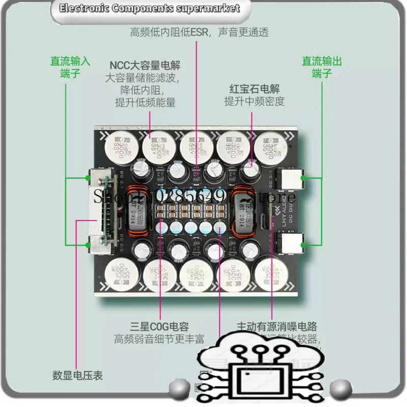 DC 5V-30V 10A CLC Matrix Filtering Suitable for Linear Power Supply Sound Card DAC Amplifier
