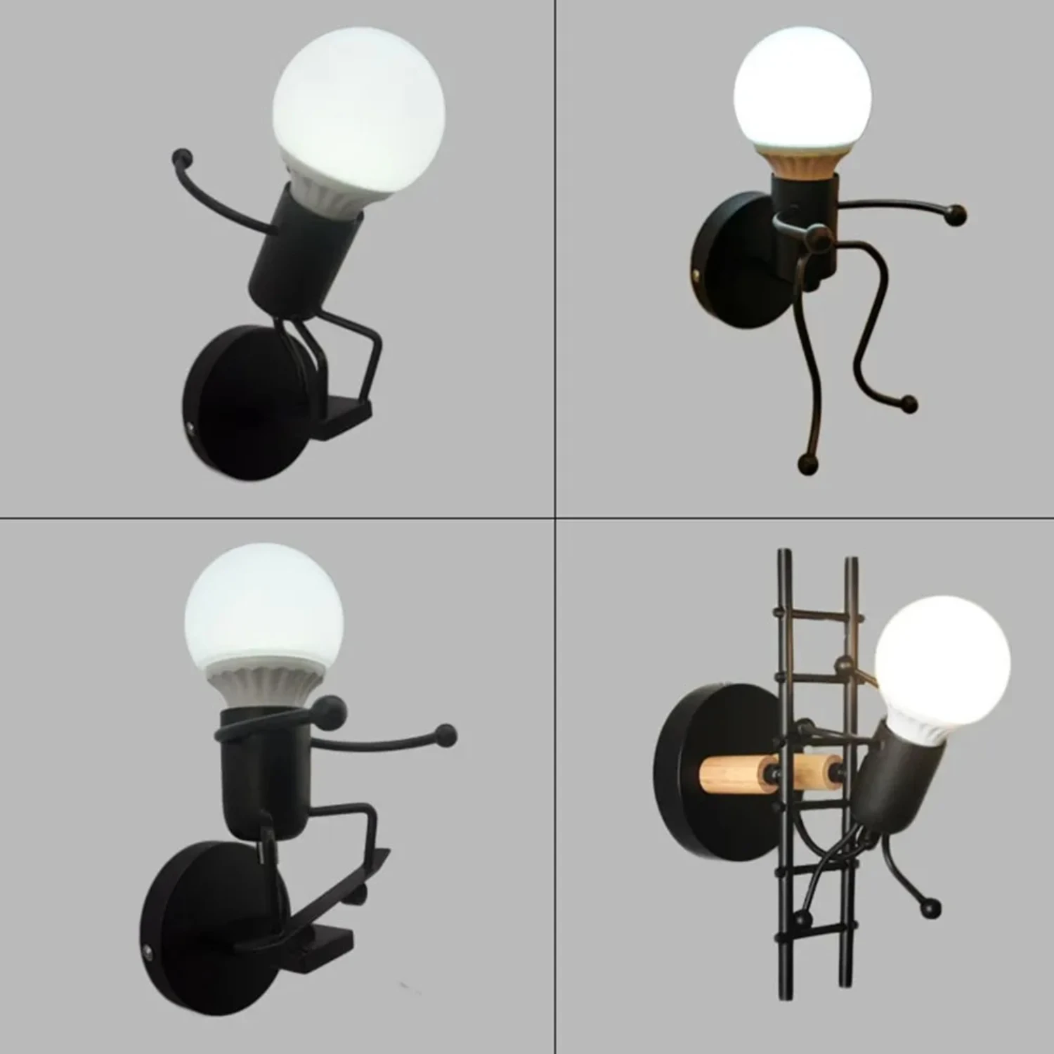 Wall Lamps Modern Led American Creative Wall Lights Metal Cartoon Robot Sconce  Decoration Salon бра Children Room Luminaria