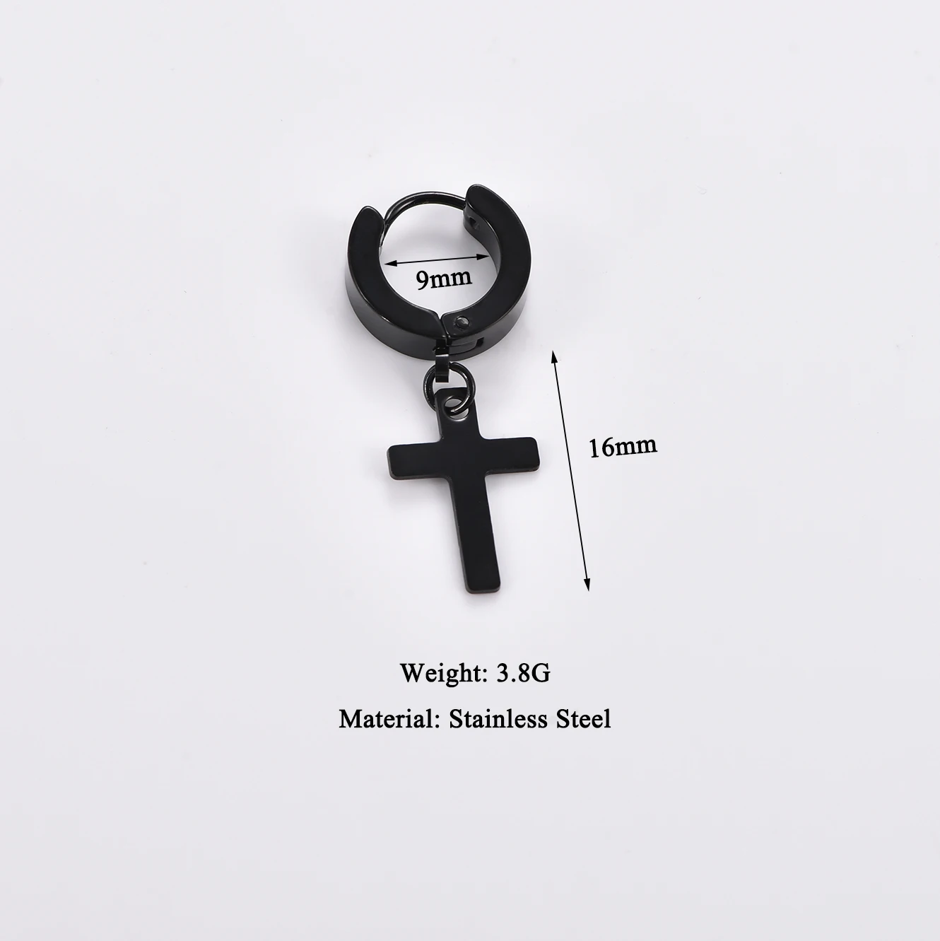 1 Paar Lightning-Anhänger Punk Edelstahl Ohrstecker Schwarzes Ohrring-Set Hip-Hop Piercing Ohrschmuck für Männer und Frauen – Detail 2