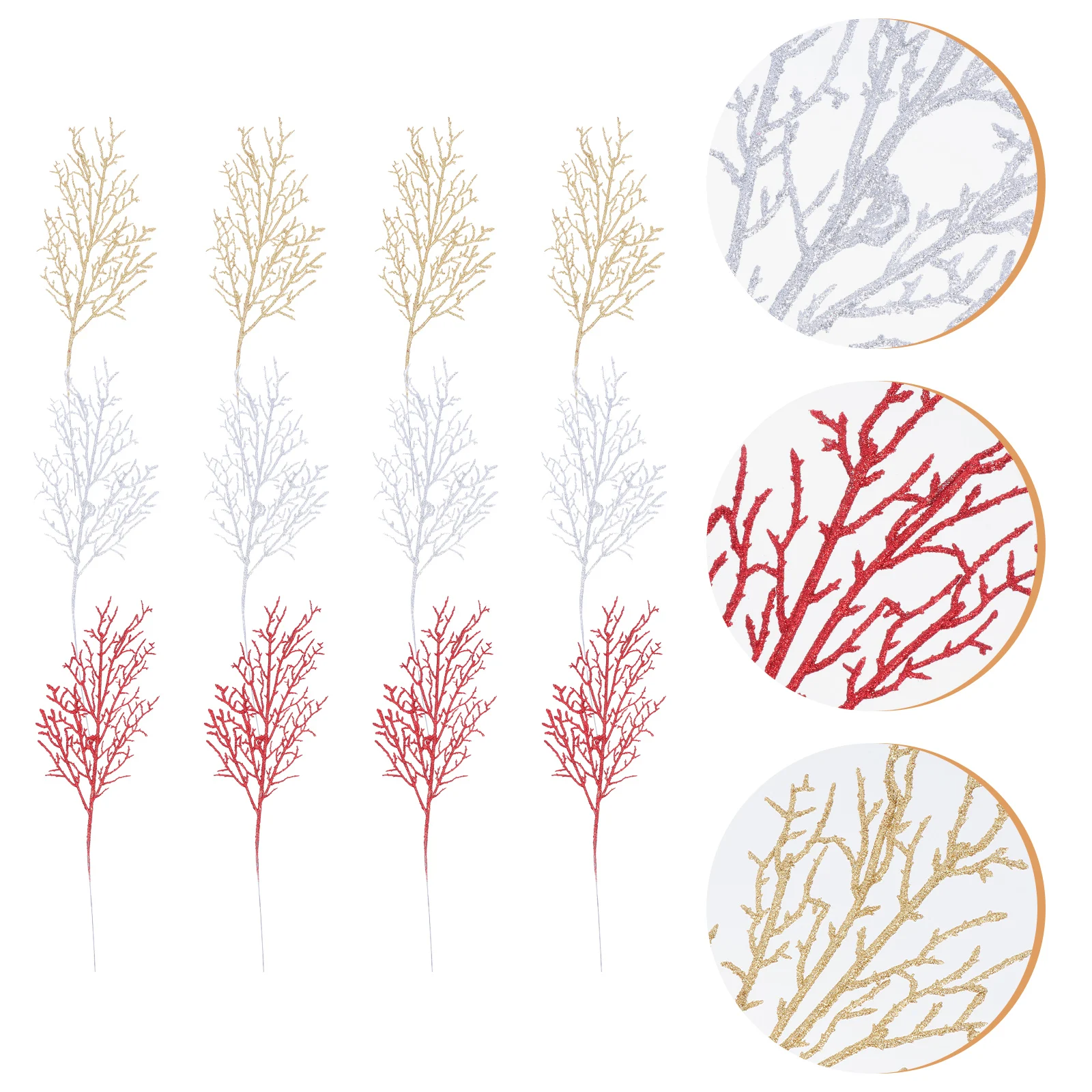 

12 Pcs Christmas Tree Artificial Plant Decoration Plants Decorations Plastic Glitter Berries Stems