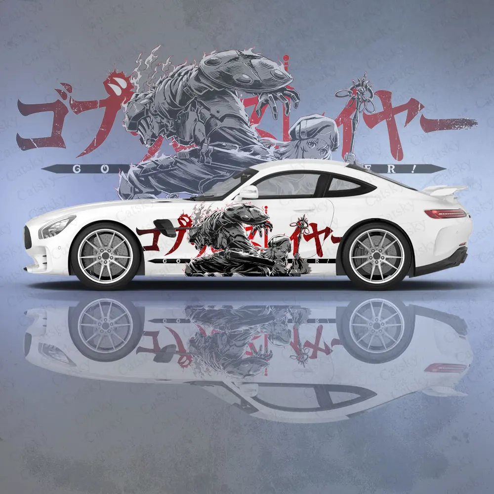 أنيمي عفريت القاتل فتاة سيارة ملصق ، العالمي كبير الفينيل التفاف ملصق ، مخصص سيارة ملصق ل Univers الديكور ، 2 قطعة