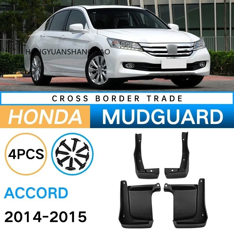 Para-lamas Automotivos para Honda Accord 2014-2015, Acessórios Exteriores em ABS Preto para Proteção de Pneus e Decoração de Veículos