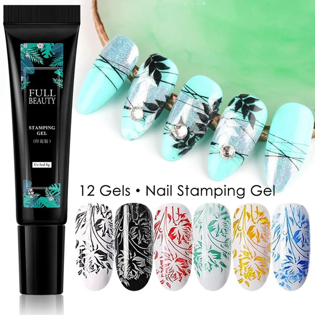 Nail Stamping Gel LED Cure Easy to Color Nail Art Stamping Gel Polish Nail Art   Nail Art Stamp  Nail Supplies