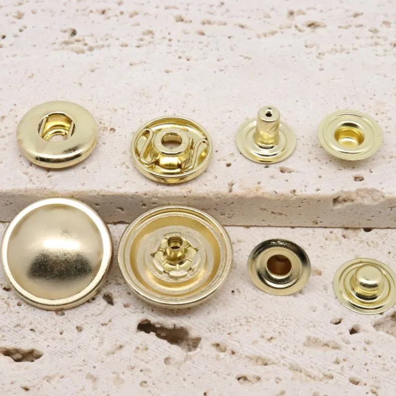 مجموعة أزرار إطباقية زنبركية مكونة من 12 قطعة 484 - مشابك ضغط معدنية للخياطة والجلود والسترات والحقائب والحرف اليدوية والمشروعات اليدوية