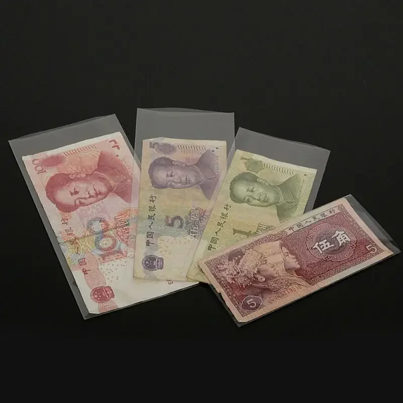 100 pcs 4 Size Banknotes Bag Currency Sleeves Holders For Paper Money Stamp Paper money bag