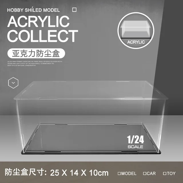 Caja de exhibición transparente de Pvc 1/24 1/28 1/18, modelo de coche, caja de protección de pantalla a prueba de polvo, vitrina acrílica para modelo de rueda caliente - AliExprs 26