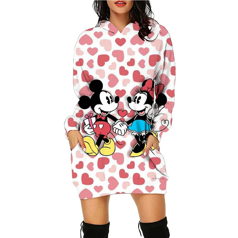 

Hoodie Dress Disney Elegant Dresses for Women Mickey Luxury Party Mini Prom Long Sleeves Woman Clothes Minnie Mouse Women's 2024