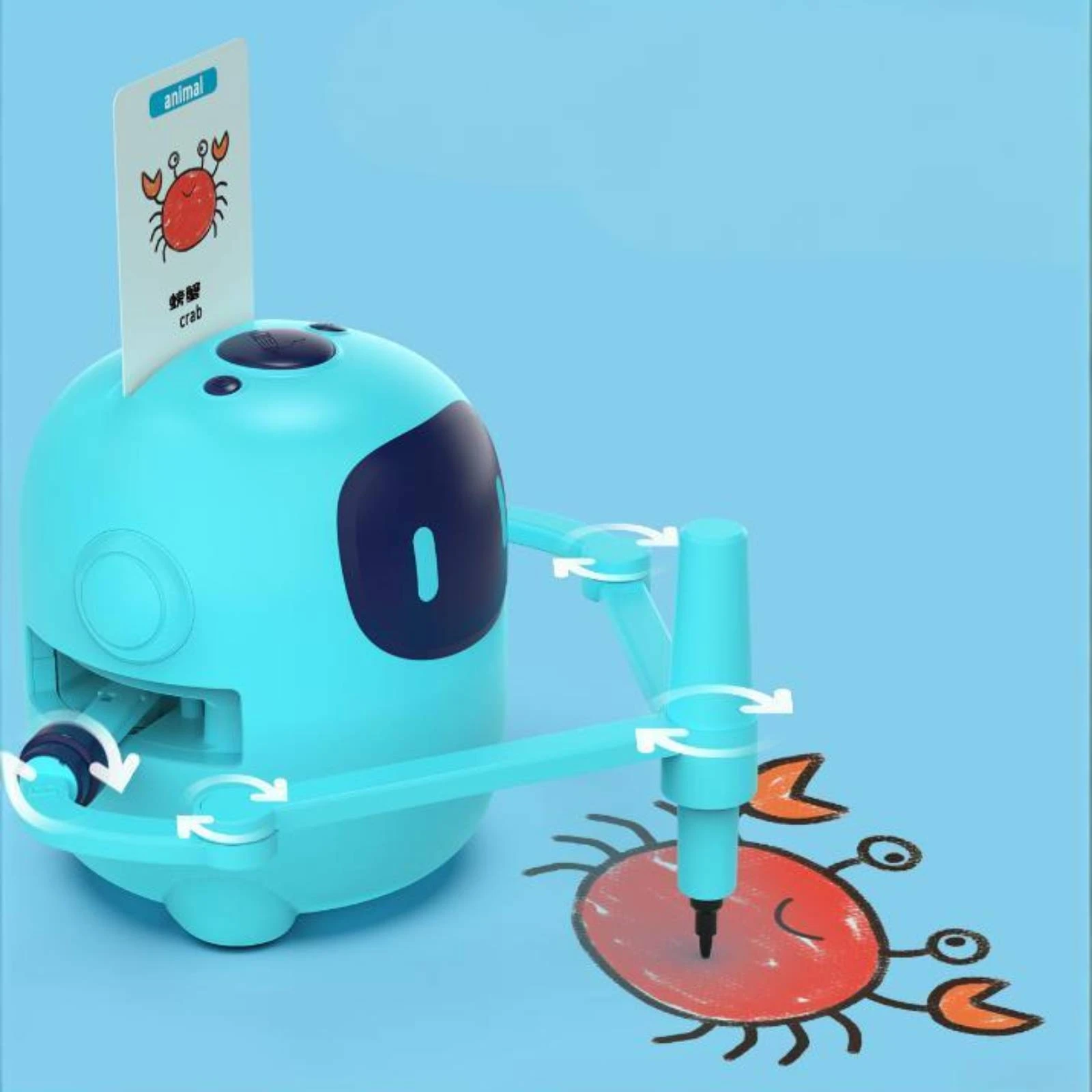 Drawing Robot with Cards Educational Drawing Machine with Cards Learning Robot Rechargeable Toy Interactive for Children, Home