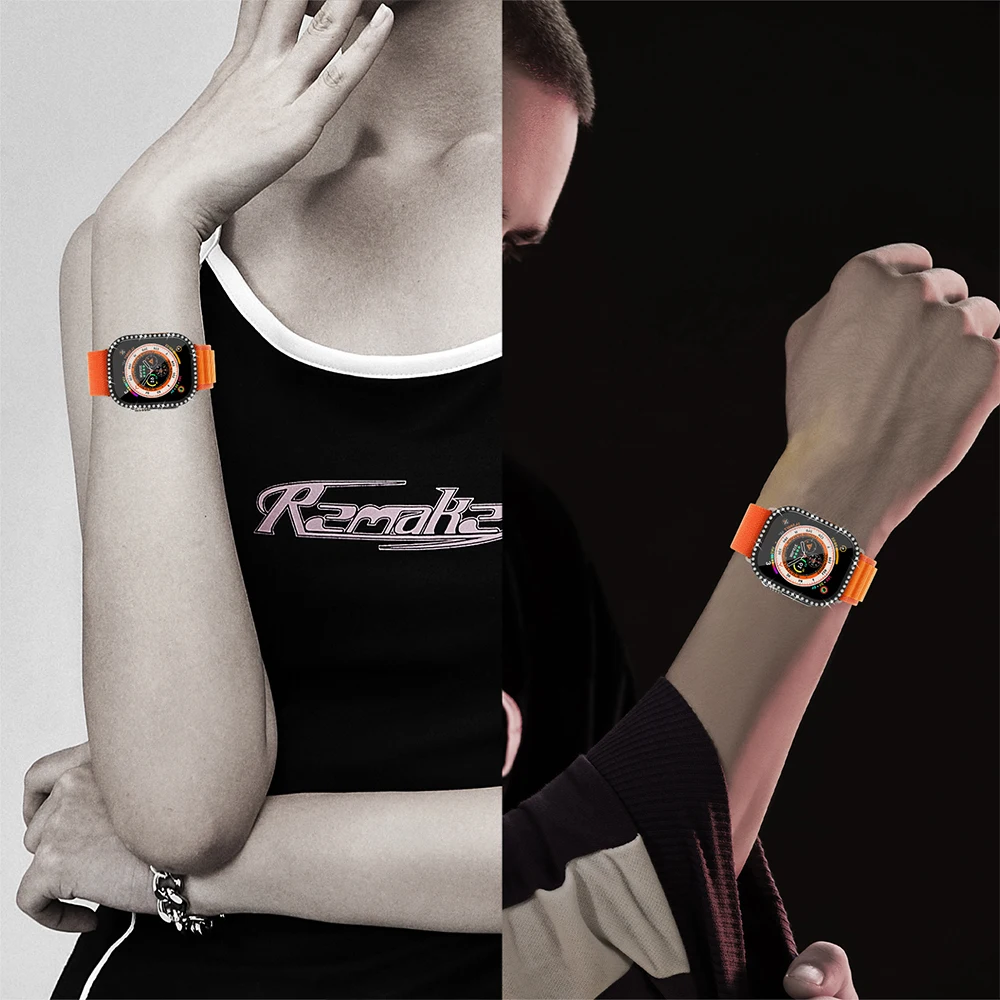Diamentowy pokrowiec ochronny do Apple WatchUltra 49mm pokrowiec odporny na wstrząsy i upadek do Iwatch 8 Pro/Ultra 49mm