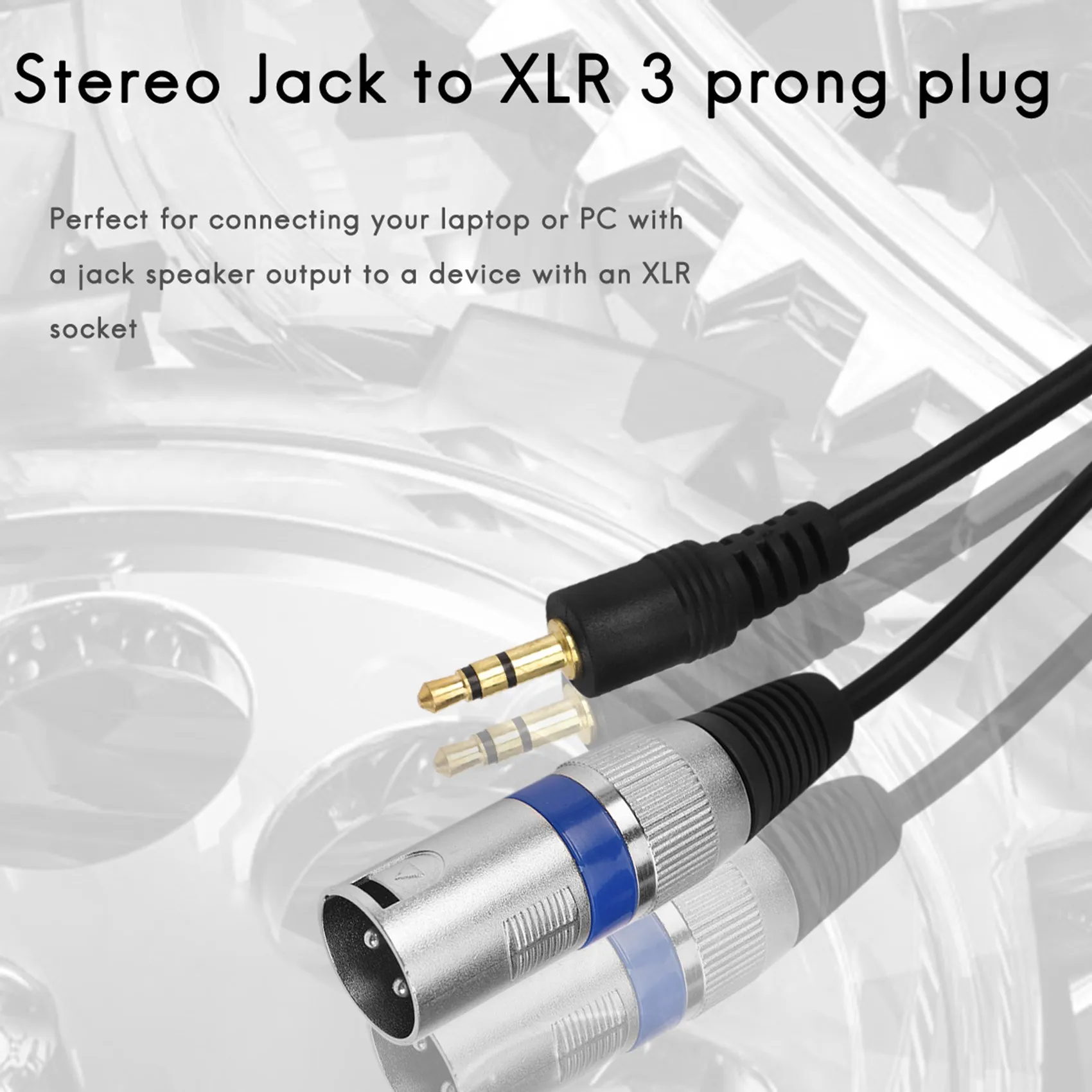 Conector Jack estéreo de 3m y 3,5mm a cable macho XLR de 3 pines, micrófono, grabación de Audio