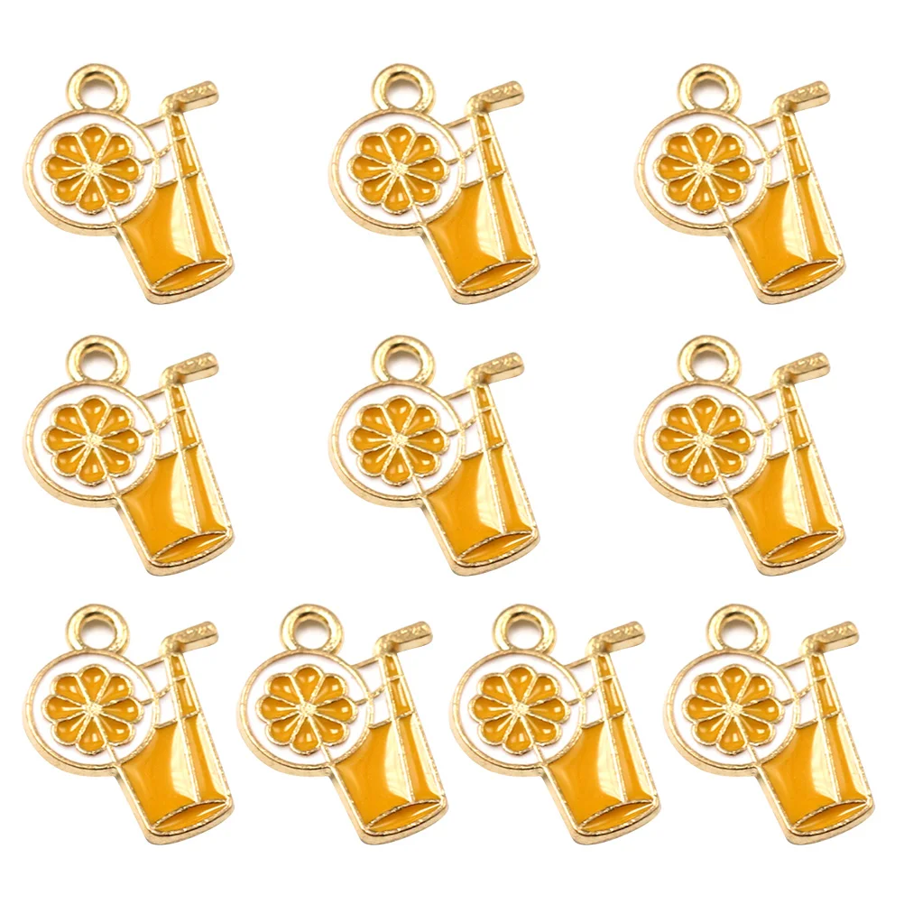 

10 Pcs Alloy Pendant Charm Creative Lemon Shaped Bracelet Key Chain DIY Necklace Jewelry Making Pendants Stylish Fashion