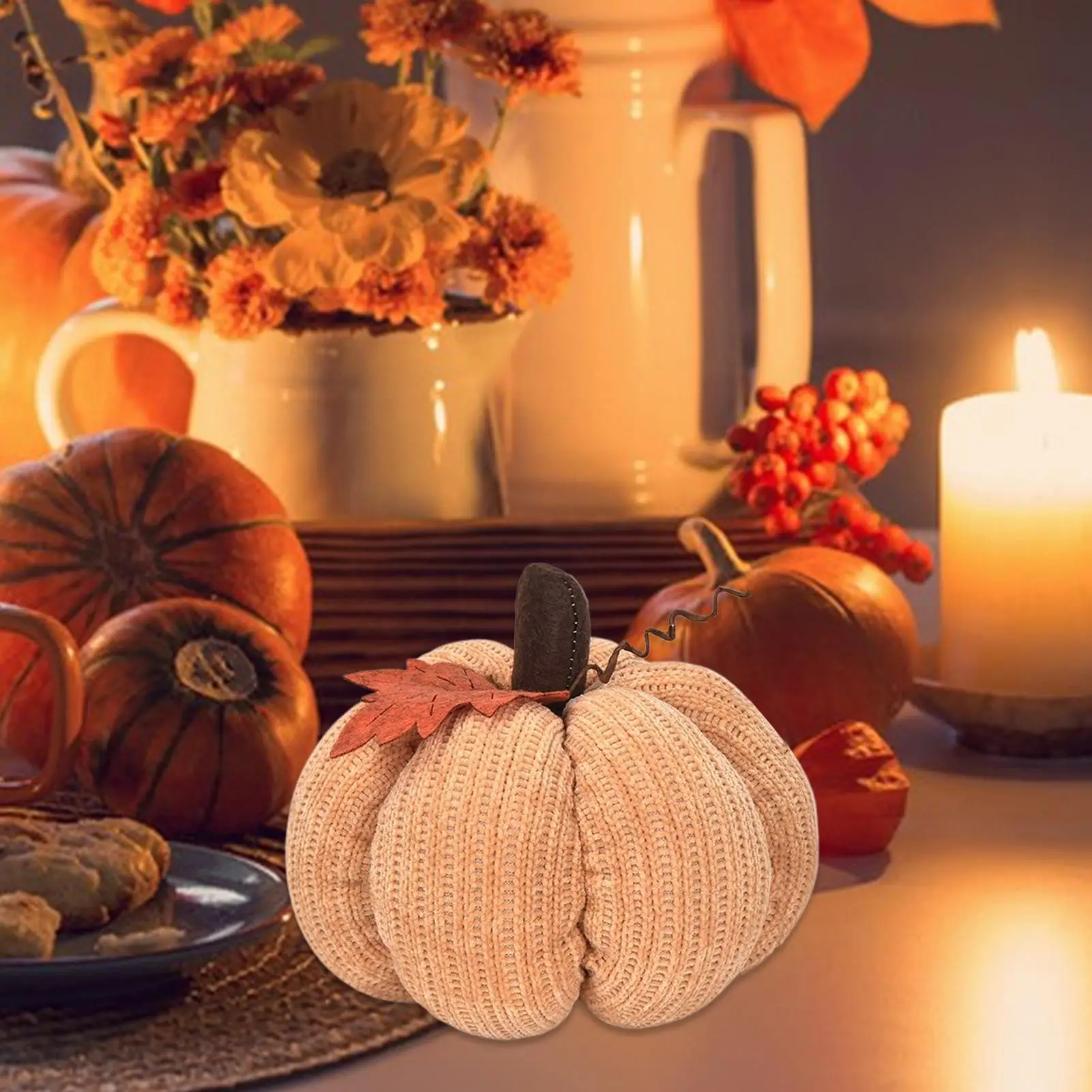 Häkeln Sie Kürbisse, Herbst-Kürbis-Dekoration, kleines handgefertigtes Ornament für Ernte, Schlafzimmer, Herbst, Wohnzimmer, Zuhause, Kaminsims, Veranda