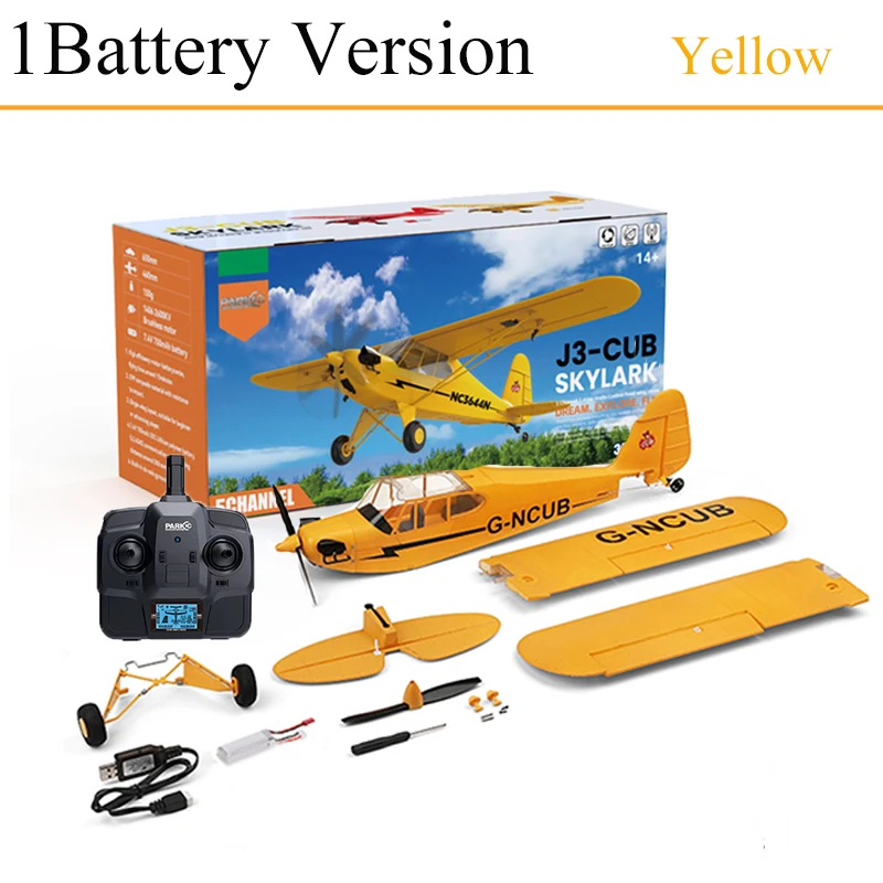 Heißer Verkauf RC Flugzeug RTF 2,4G Bürstenlosen Motor 3D/6G Fernbedienung Flugzeug Wltoys A160 Verbesserte J3-CUB Ready To Fly