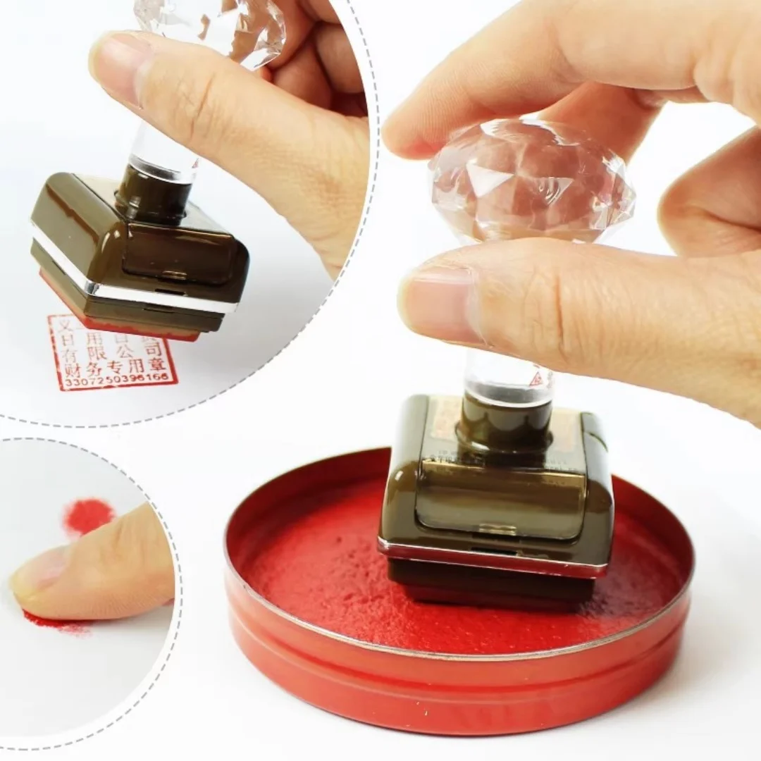 منصات الحبر الأحمر لختم ختم الحبر لصق بصمة Stamps الوسادة المحمولة الحبر الطين مختمة ل بصمة اللوحة بطاقة ختم الحرفية