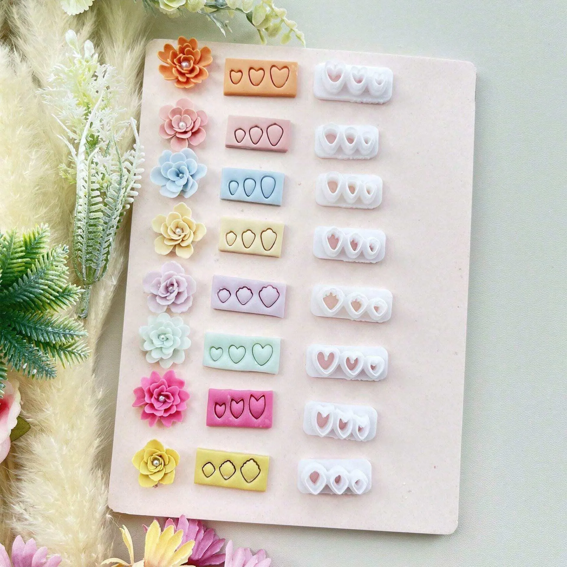 Mini Flower Polymer Clay Cutters Petal Leaf Micro mold Pottery Diy Ceramic Craft Jewelry Earring making Supplies Tools