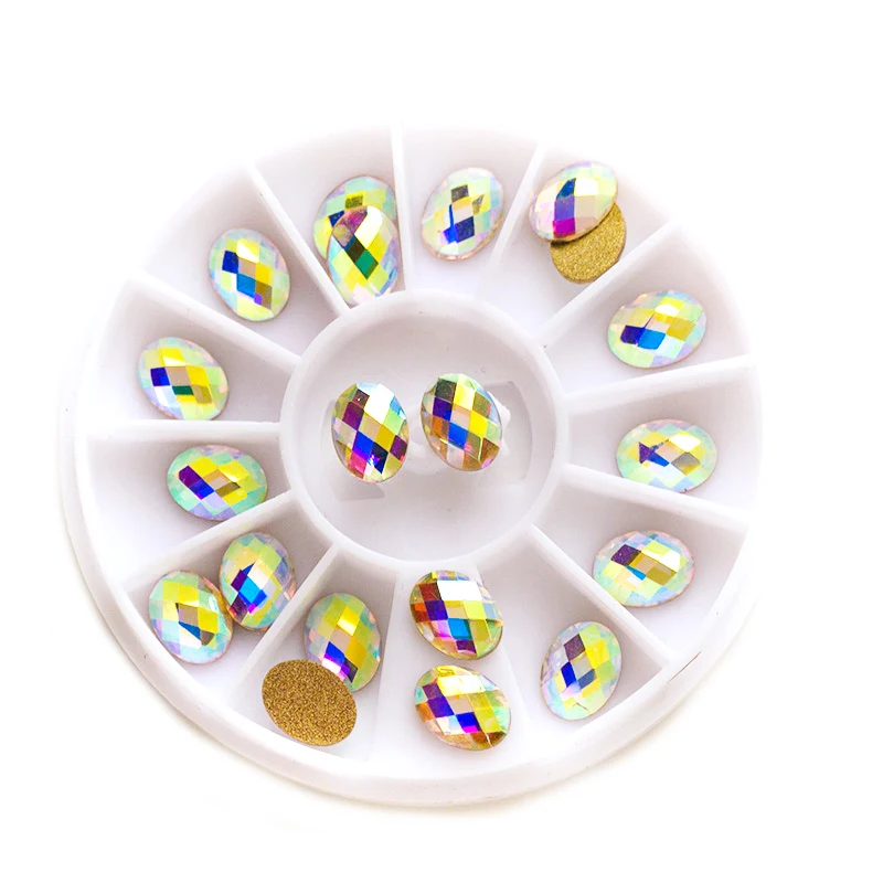 2051NOHF 4x6mm Net Facet Oval Flatback Rhinestones Small Gems Non Hotfix Crystal Nails Art Decor Sewing DIY For Clothes