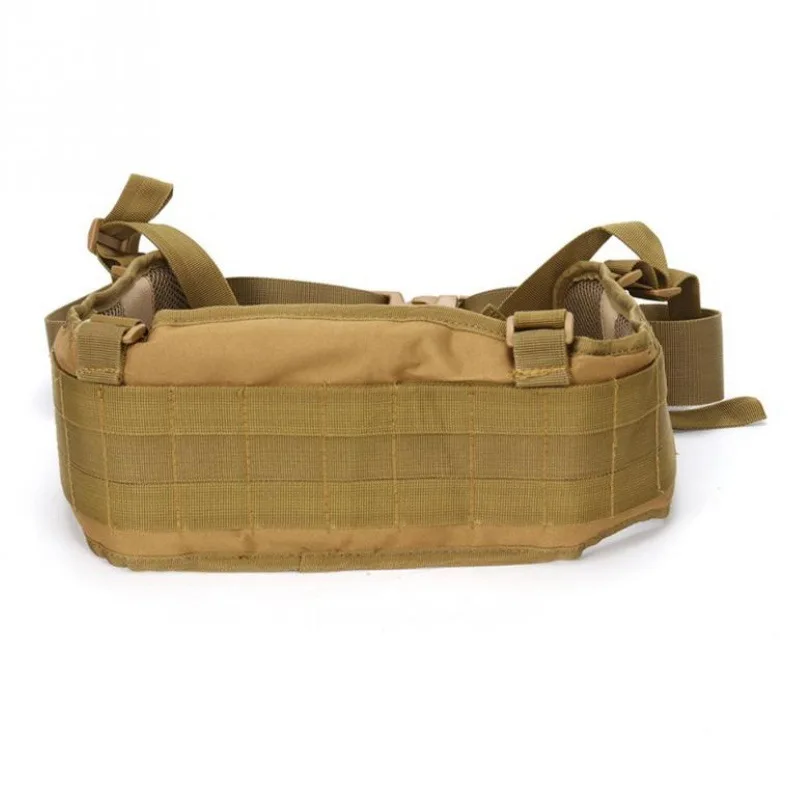 Camouflage Nylon MOLLE Waist Belt with Adjustable Shoulder Straps for Outdoor Training Pouches and Utility Gear