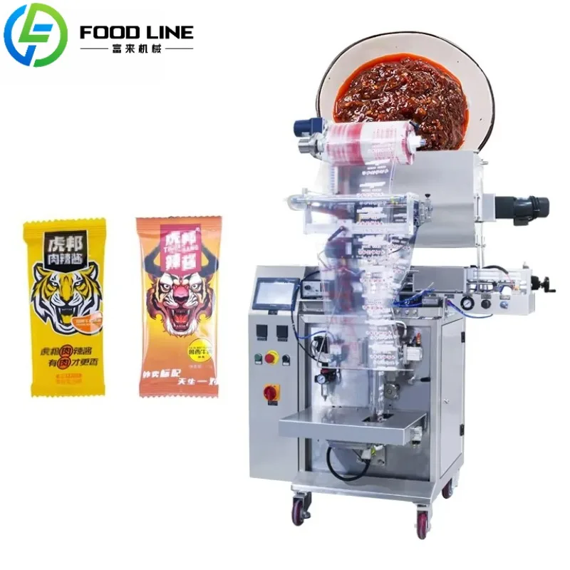 Vertical Form Filling Sealing Machine Ketchup Pepper Honey Automatic Liquid Paste Packaging Multifunction Packing Machine