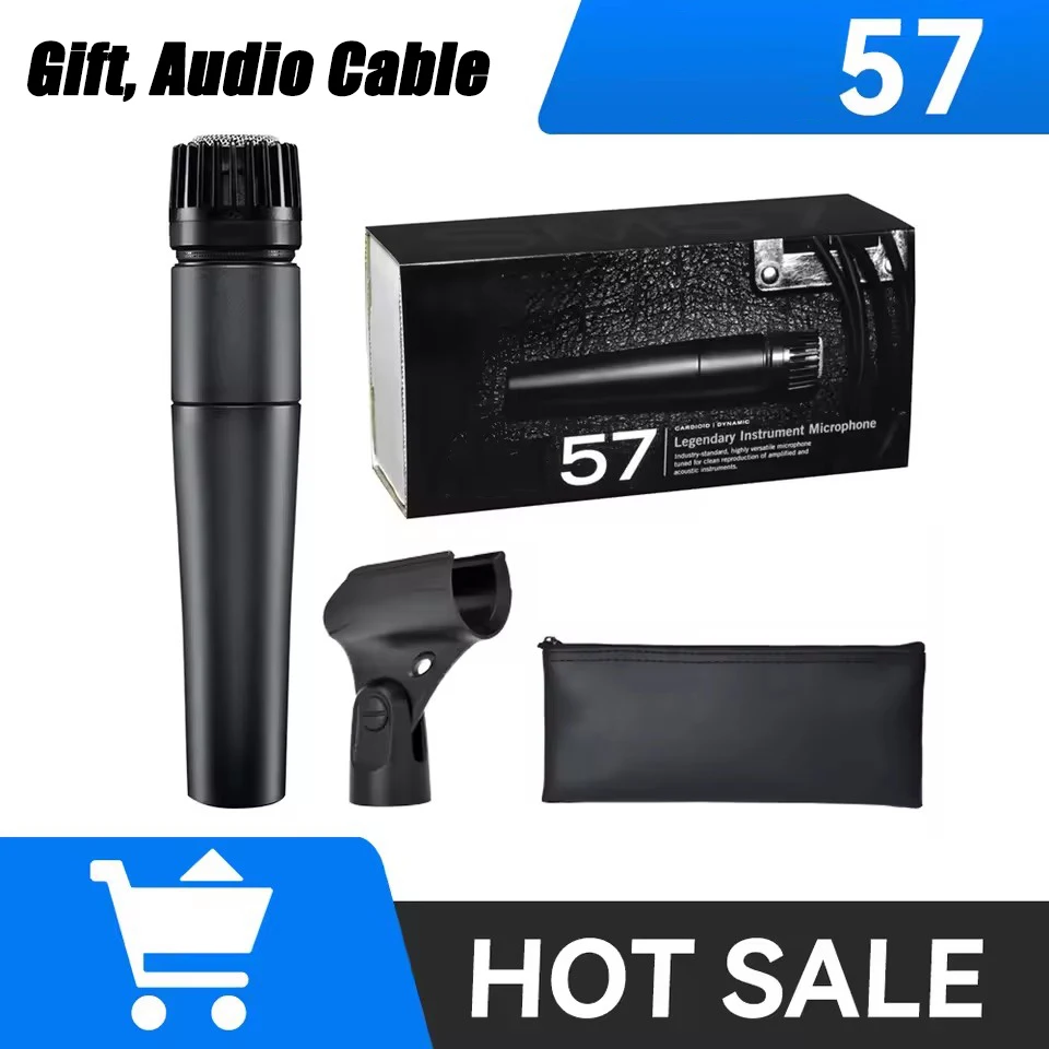 Good 57 Metal Cardioid Dynamic Microphone For Stage Singing Professional Wired Microphone  Karaoke BBOX Recording Vocal