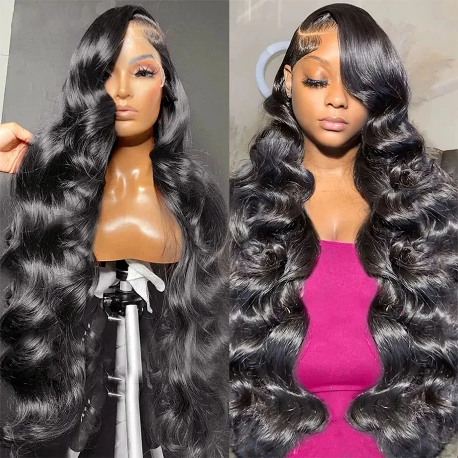 

40 42 Inch Body Wave Wig 13x4 Front Human Hair Wig 200%Density 13x6 HD Transparent Lace Frontal Wigs Pre Plucked For Black Women