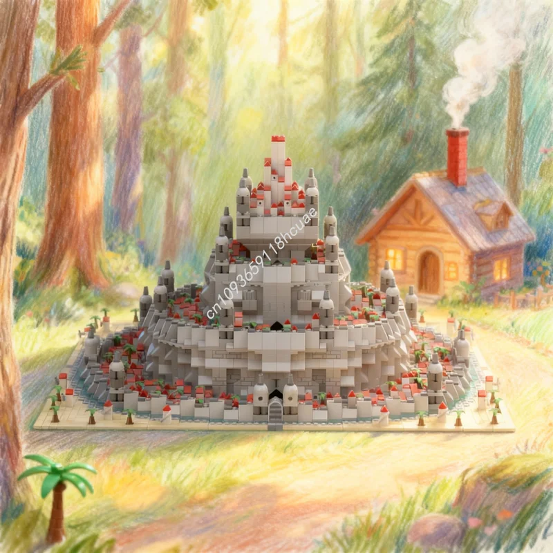 

4788 деталей MOC: Симметричная модель замка, конструктор, рождественский подарок, набор для сборки, творческая идея, развивающая игрушка, строительные блоки