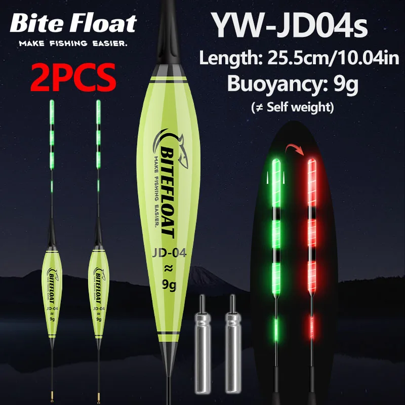 1/2 Stück Nacht-Smart-Angelköder mit LED-Licht, Bissanzeiger, Farbwechsel-Band, CR425 Batterie 5-20g Smart Float