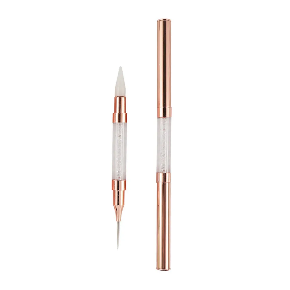Dual-Ended Wax Pencil Pen Pink/White Rhinestones Picker Doting Pen Rhinestone Picker Double Head Applicator Gems Stick Tool