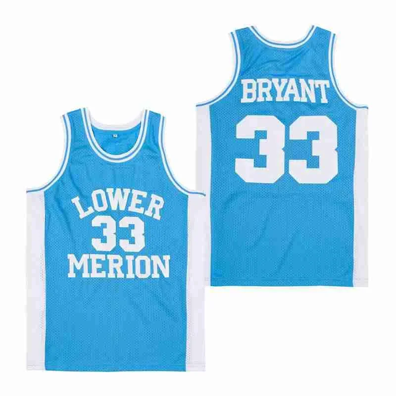 Basketball jerseys Lower Merion 33 Kobe Bryant High ScHool Jersey Sewing Embroidery Outdoor sportswear Hip Hop Movie Red White