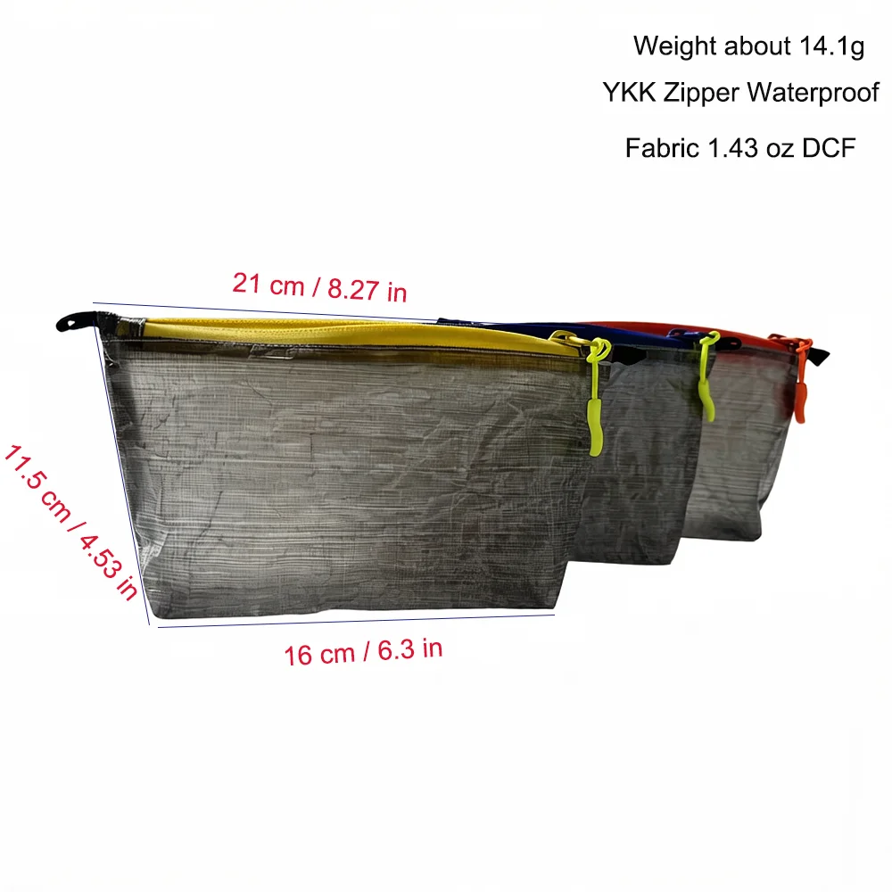

Ultralight DCF Pouch YKK Water-repellent Zipper Organizer Bag Self-Standing Passport Storage First Aid For Travel Camping Hiking