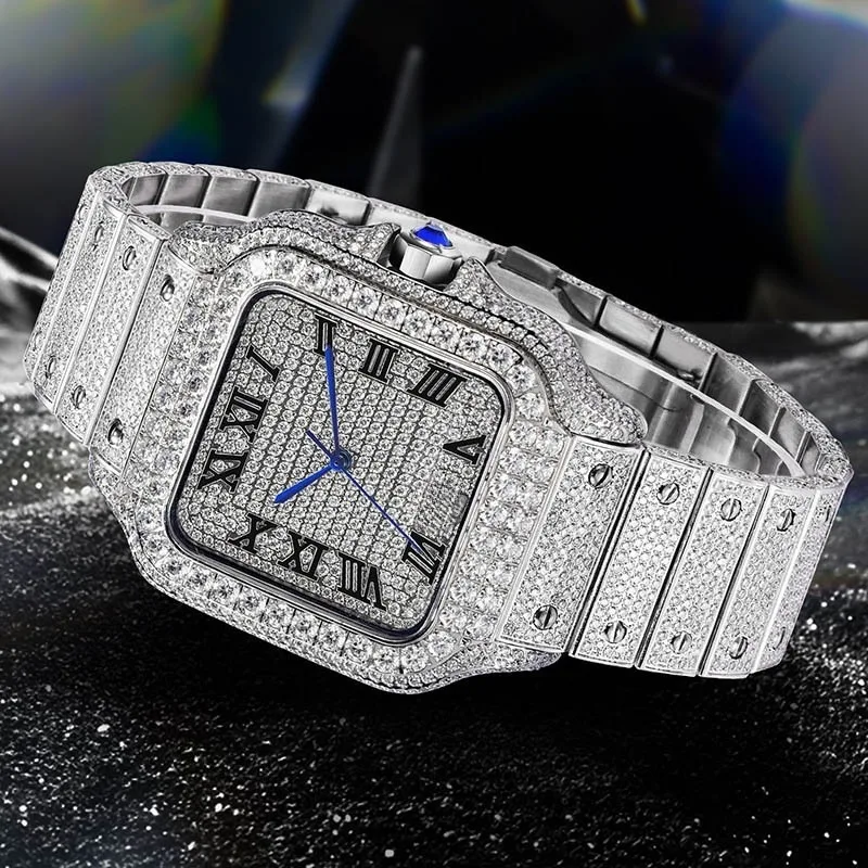 Full Diamond Full Diamond Square Fully Automatic Mechanical Men's Watch