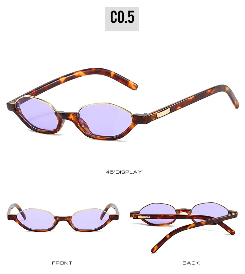 Halbrahmen Designer Kleine Sonnenbrille Damen Cat Eye Neue Mode Sonnenschutz UV400 Sonnenbrille Marke – Detail 11