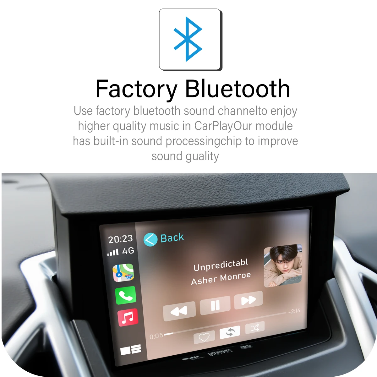 CarPlay اللاسلكي لكاديلاك CTS SRX ATS-L XTS 2009 10 11 12 17 18 سنة بويك أندرويد مرآة وصلة AirPlay وظيفة CarPlay