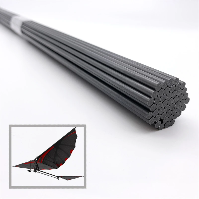 Carbon Fiber Round Rod Dia 1MM 1.2MM 1.5MM 2.5MM 3MM 4M High Strength Light Weight DIY Composite Accessory for RC Airplane