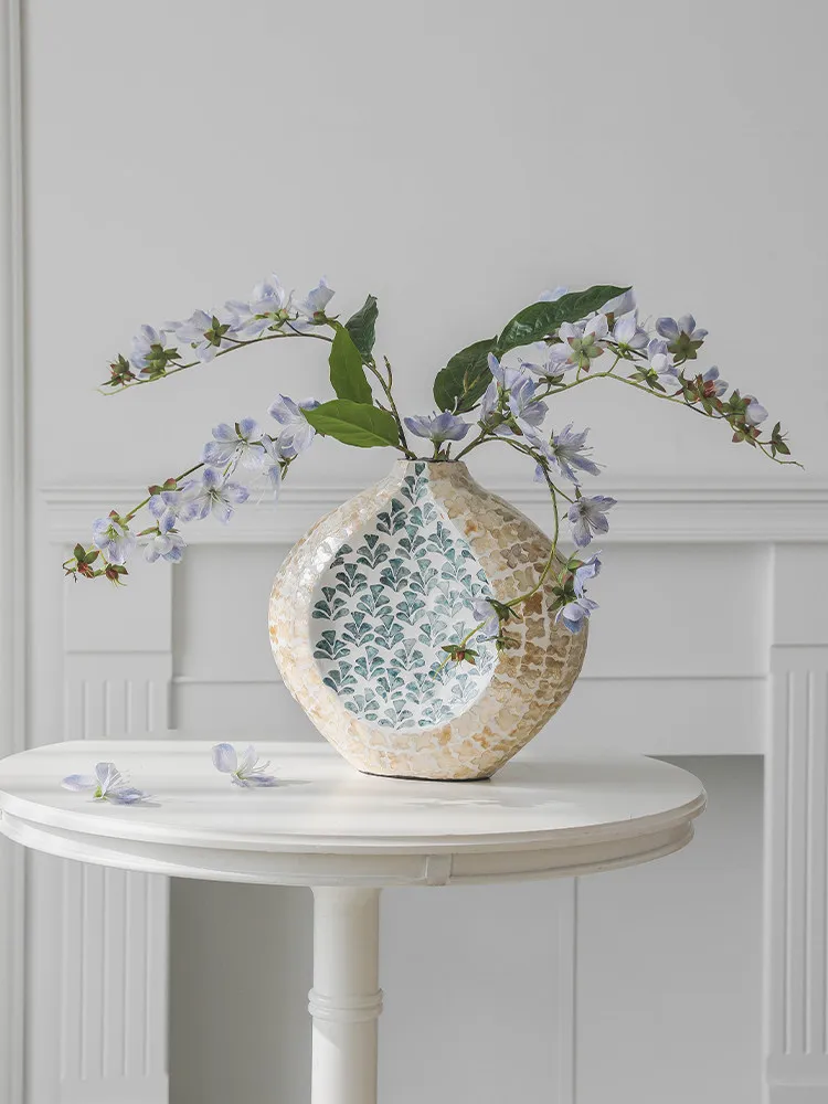 French medieval shell large vase household living room simulated flower arrangement device combination dining table floral