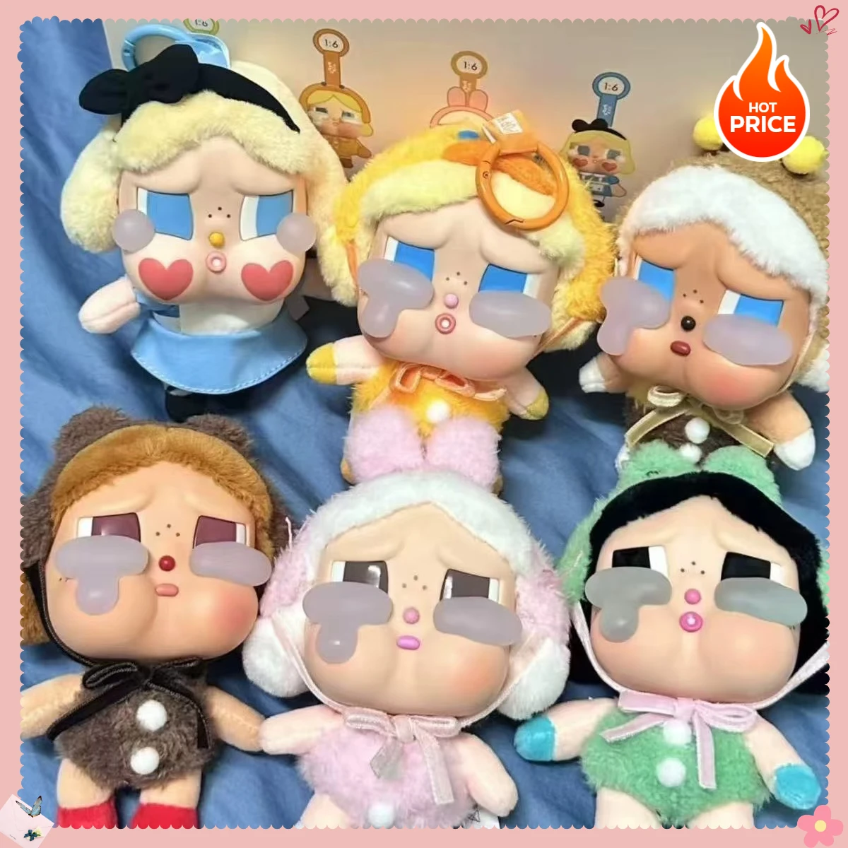 

Hot Caja ciega figuras llorando de nuevo serie linda muñeca de vinilo juguete animal colgante llavero muñeca presente caja ciega