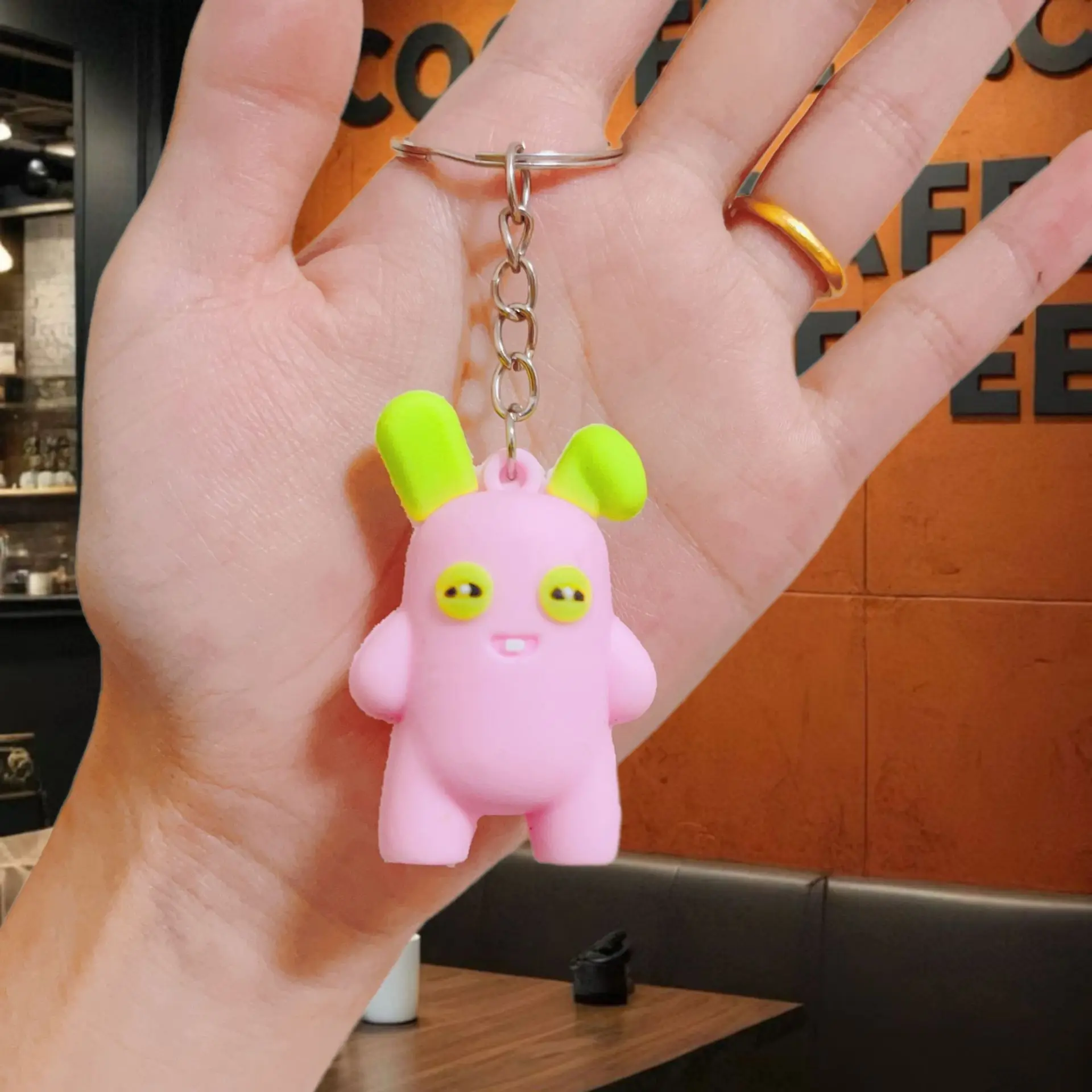 Fugglers Cute Keychains Ugly Teeth Monster Car Keys Chain Toys Kids Backpack New Key Ring Bags Fashion Pendant Decoration Gift