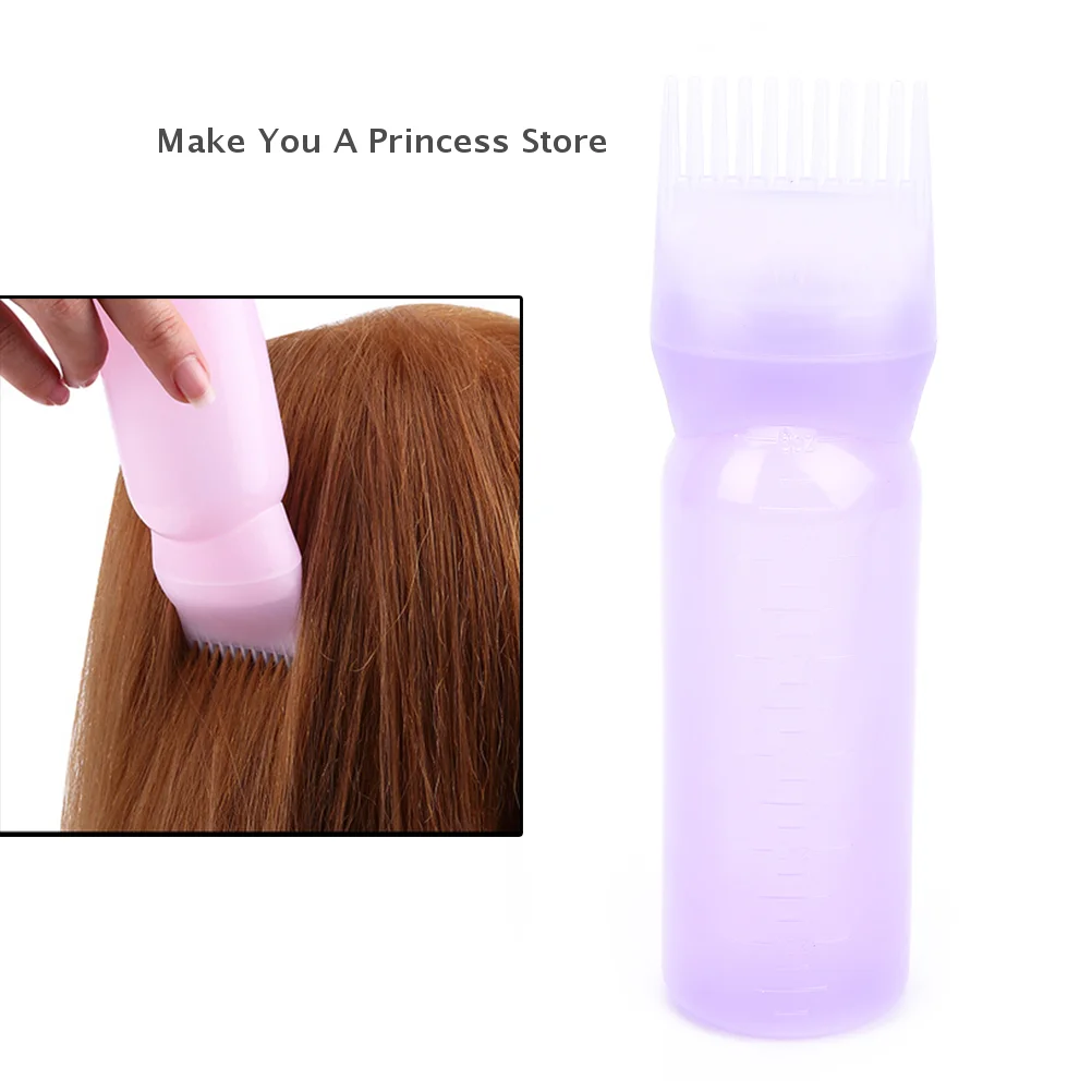 170ML Hair Dye Refillable Bottle Applicator Comb Multicolor Plastic Dispensing Salon Oil Hair Coloring Hairdressing Styling Tool