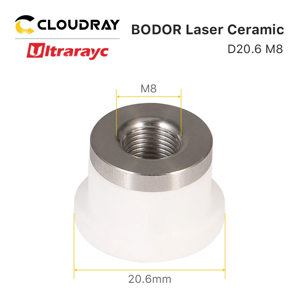 Ultrarayc 1/5pcs/lot Laser Ceramic Rings D20.6 H14.2 M8 for BODOR 3D Laser Cutting Head Ceramic Body