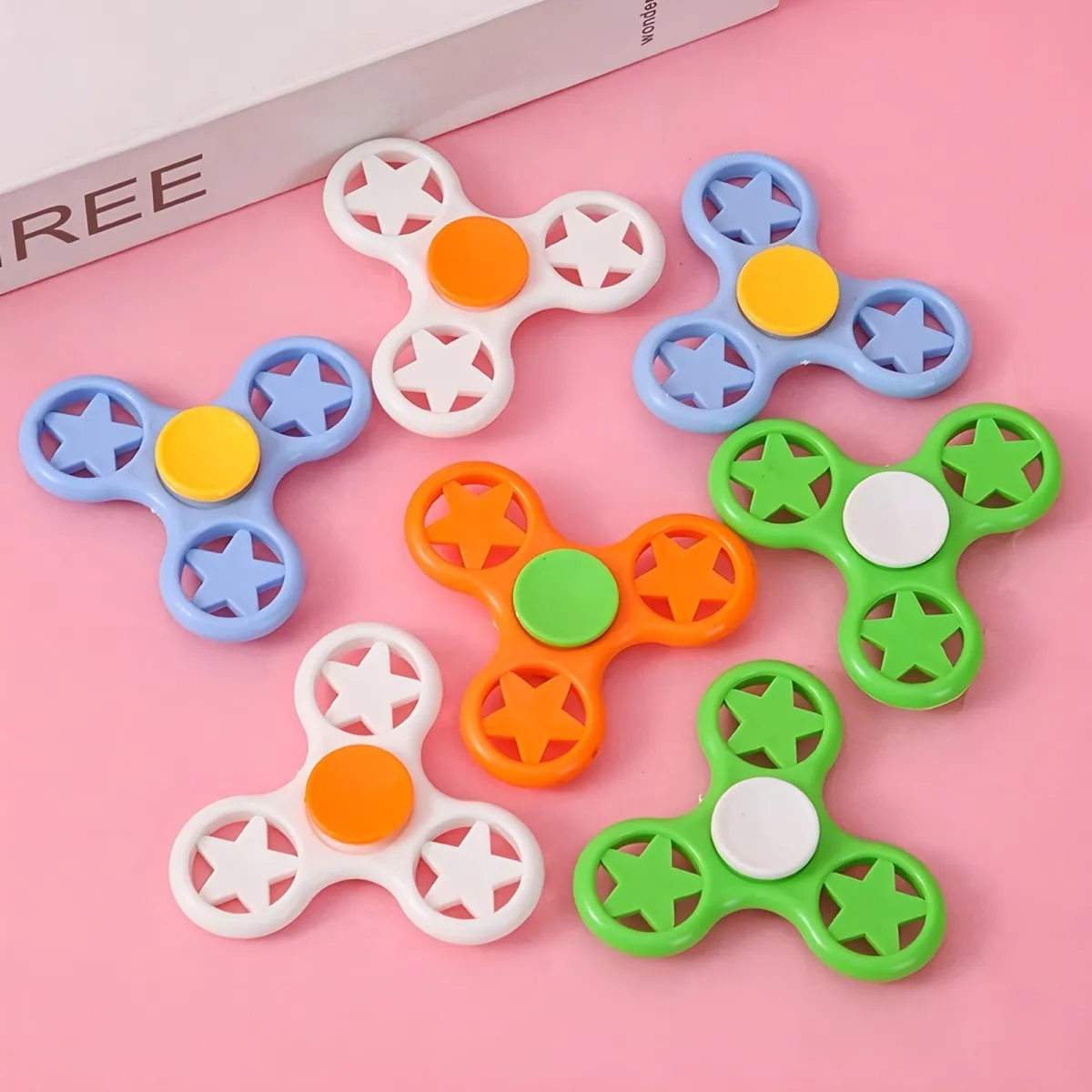 5個入り カラフルな紙箱 フィジェットトイ - ストレス解消 パーティーゲーム フィンガースピナー - 楽しい回転トップ遊び 子供と大人向け