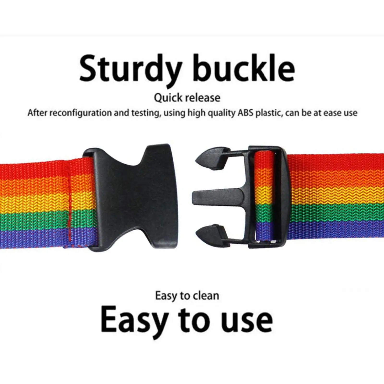 1/2PCS Rainbow Adjustable Luggage Strap Travel Suitcase Packing Buckle Security Baggage Belt Travel Accessories