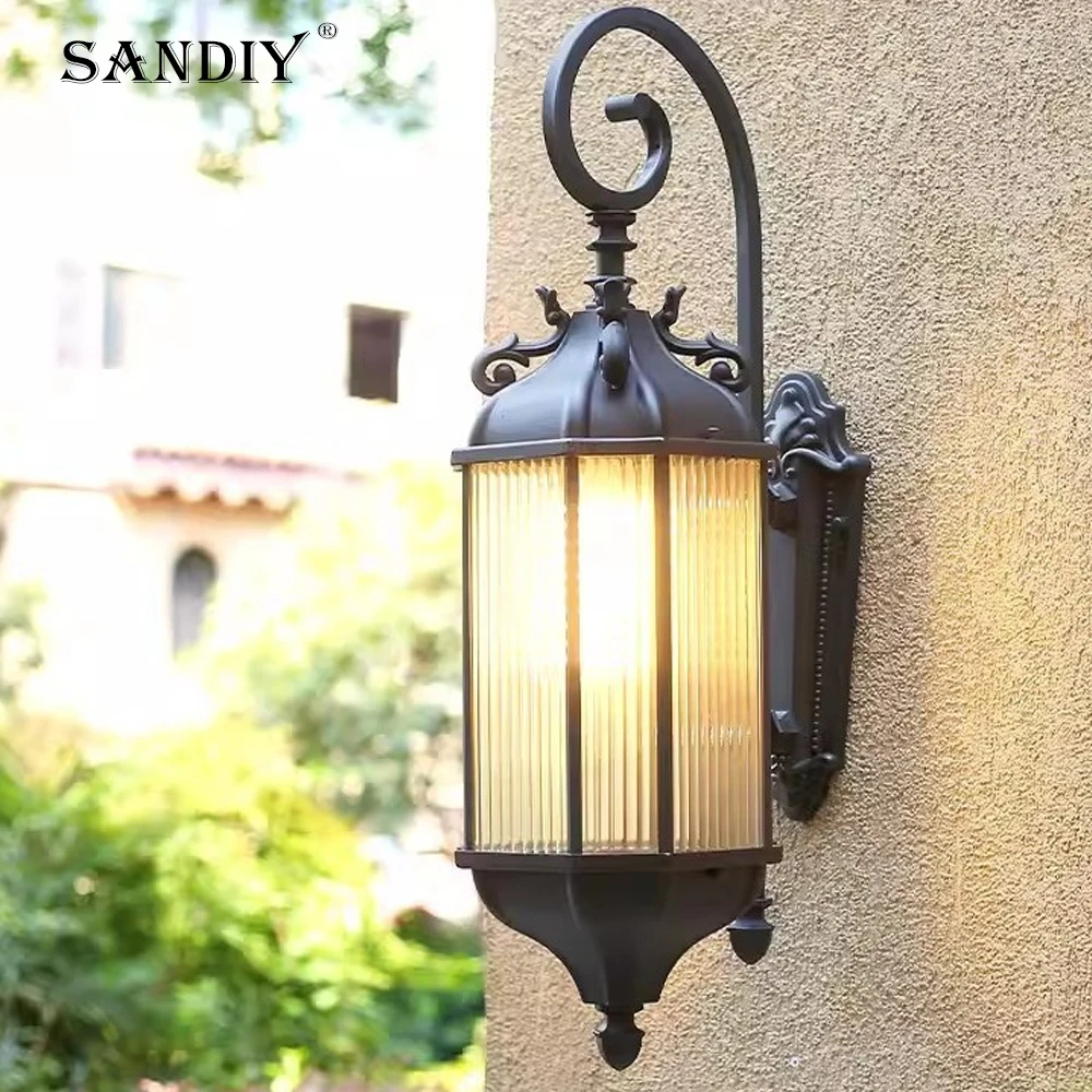 

European Outdoor Wall Lamp American Outdoor Patio Lamp Garden Villa Corridor Aisle Floor Simple Wall Lights