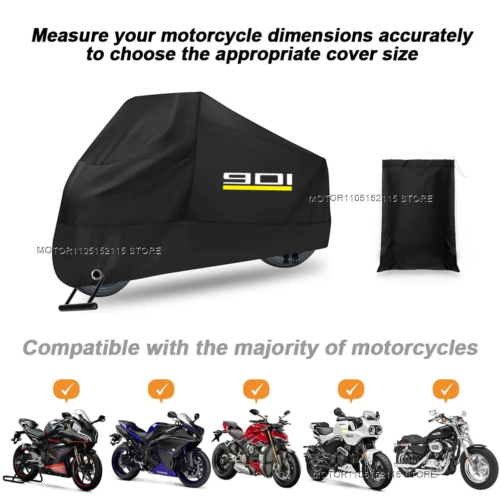 สำหรับฮุสควาร์นา นอร์เดน 901 นอร์เดน 901 2022 ผ้าคลุมรถจักรยานยนต์กันน้ำทุกฤดูกันฝุ่นยูวีป้องกันกลางแจ้งผ้าคลุมกันฝนสำหรับรถมอเตอร์ไซค์