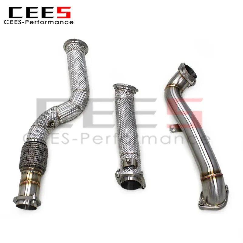 CEES Exhaust Header Downpipes for BMW M2 G87 3.0T 2019-2023 Racing Car SS304 Free Flow Pipes Muffler Exhaust System Escape